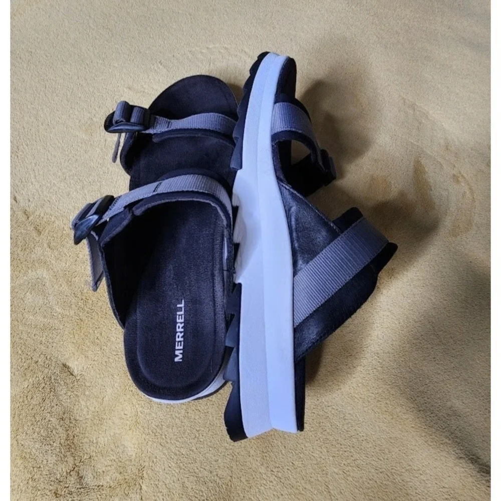 Merrell‎ Womens Size 11 Alpine Cush Slide Black Slip On Sandals Shoes